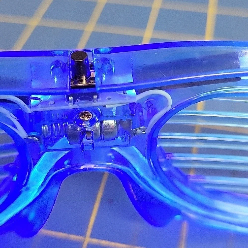 Blue Shutter Light Up 3 Different Speeds Shades Glasses